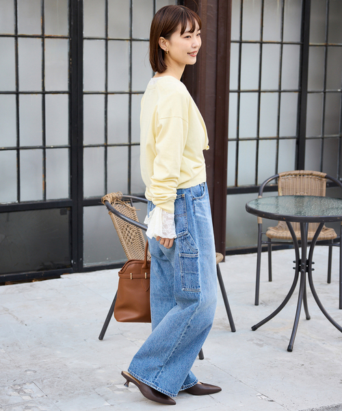 SLOBE IENA（スローブイエナ）の「レースフレアスリーブブラウス（シャツ/ブラウス・レディース・アイボリー/ネイビー・FREE）」の8枚目の写真