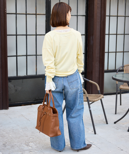 SLOBE IENA（スローブイエナ）の「レースフレアスリーブブラウス（シャツ/ブラウス・レディース・アイボリー/ネイビー・FREE）」の14枚目の写真