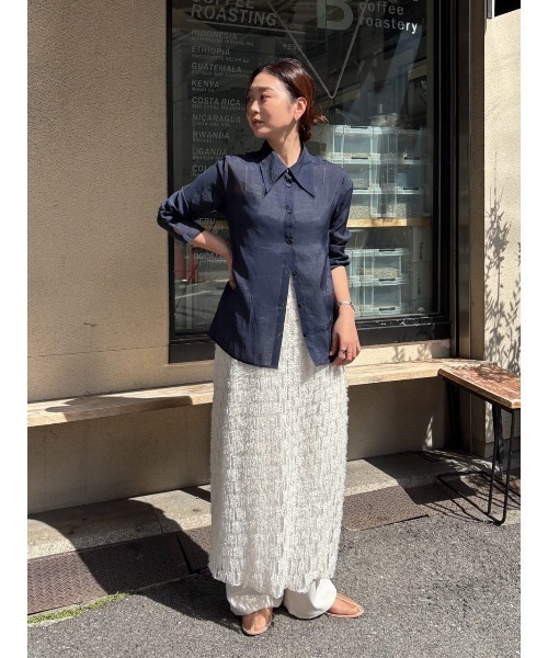 MARCHESA NOTTE チュール ミディワンピース アップリケ付き 前後2wayチュールフリンジキャミソールワンピース通販
