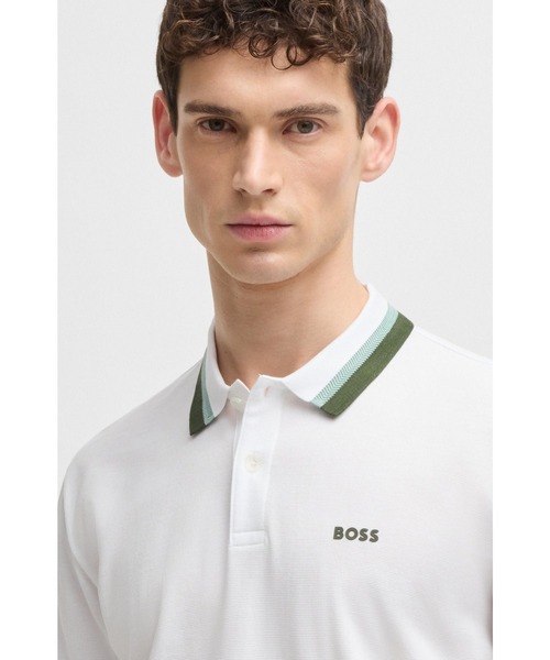 BOSS（ボス）の「Paddy アクティブポロシャツ コントラストライン（ポロシャツ・メンズ・ベージュ/ホワイト/ダークブルー/グリーン・L/S/M/XL/XXL/XXXL）」の6枚目の写真
