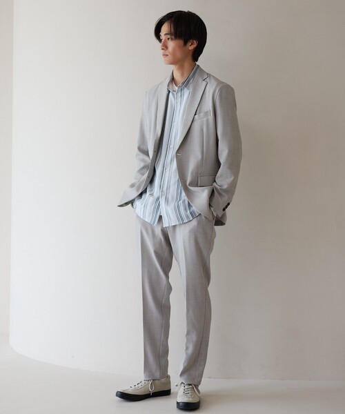 THE SHOP TK （ザ ショップ ティーケー ）の「【CAVIAN/キャビアン】リサイクルシャークスキンテーラードジャケット セットアップ可（テーラードジャケット・メンズ・チャコールグレー/ネイビー/ライトグレー・04/03/02）」の2枚目の写真