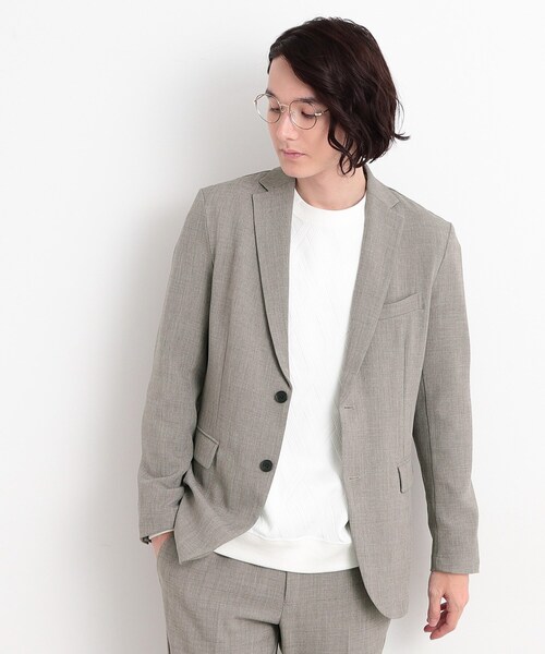 THE SHOP TK （ザ ショップ ティーケー ）の「【CAVIAN/キャビアン】リサイクルシャークスキンテーラードジャケット セットアップ可（テーラードジャケット・メンズ・チャコールグレー/ネイビー/ライトグレー・04/03/02）」の6枚目の写真