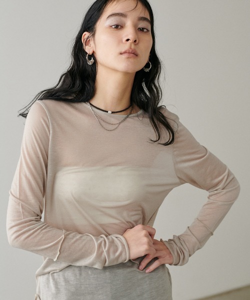 【LARUTA】シアー天竺クルーネックカットソー（Tシャツ/カットソー）｜LARUTA（ラルータ）