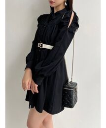 RESEXXY | シャーリングデザインミニシャツワンピース(ワンピース)