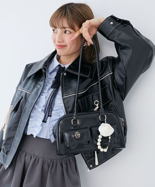 MAJESTIC LEGON（マジェスティックレゴン）の「レースリボンタイフリルブラウス（シャツ/ブラウス・レディース・ブラック系その他/ベージュ系その他2/ブルー/オフホワイト・MEDIUM）」の20枚目の写真