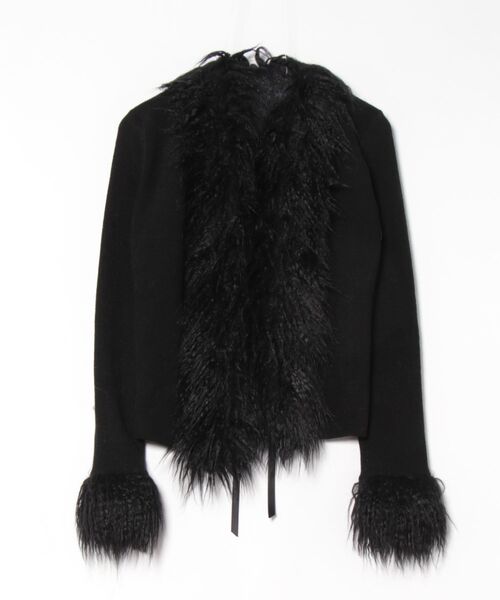 Never mind the XU / Chikashitsu+(ネバーマインド ザ エックスユー / チカシツプラス)の「【nmtc+】fur cardigan / 【エヌエムティーシープラス】ファー長袖カーディガン(カーディガン/ボレロ・レディース・ベージュ/グレー/ブラック/アイボリー・ONE SIZE)」の7枚目の写真
