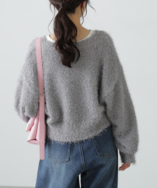 FREE'S MART（フリーズマート）の「◆ラメフェザーカーディガン（カーディガン/ボレロ・レディース・ライトグリーン/グレー/ホワイト・FREE）」の19枚目の写真