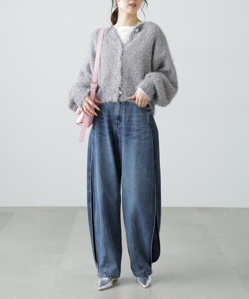 FREE'S MART（フリーズマート）の「◆ラメフェザーカーディガン（カーディガン/ボレロ・レディース・ライトグリーン/グレー/ホワイト・FREE）」の18枚目の写真