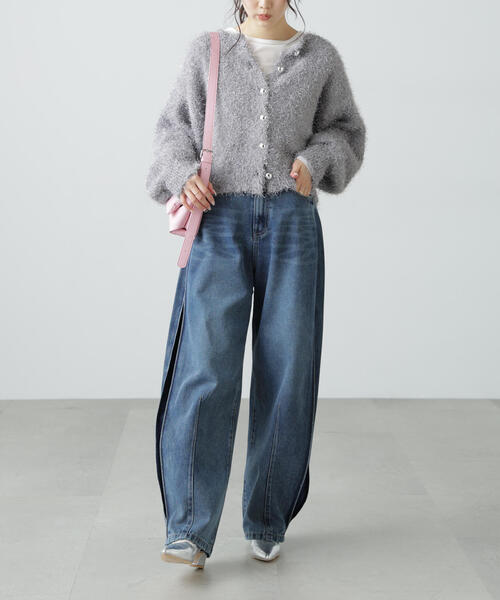 FREE'S MART（フリーズマート）の「◆ラメフェザーカーディガン（カーディガン/ボレロ・レディース・ライトグリーン/グレー/ホワイト・FREE）」の17枚目の写真