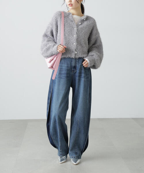 FREE'S MART（フリーズマート）の「◆ラメフェザーカーディガン（カーディガン/ボレロ・レディース・ライトグリーン/グレー/ホワイト・FREE）」の16枚目の写真