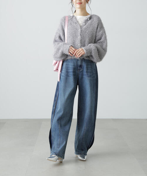 FREE'S MART（フリーズマート）の「◆ラメフェザーカーディガン（カーディガン/ボレロ・レディース・ライトグリーン/グレー/ホワイト・FREE）」の15枚目の写真