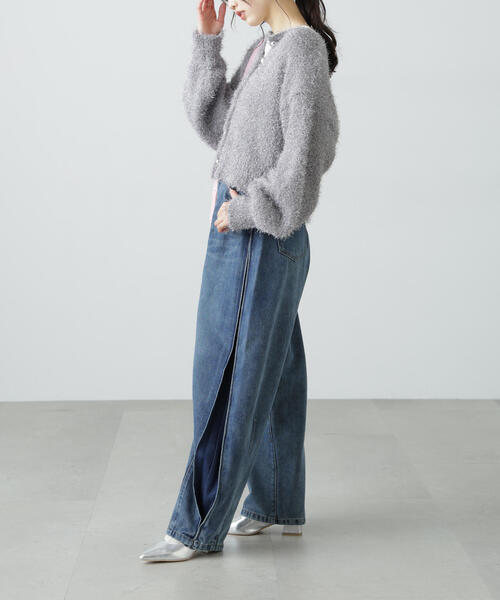 FREE'S MART（フリーズマート）の「◆ラメフェザーカーディガン（カーディガン/ボレロ・レディース・ライトグリーン/グレー/ホワイト・FREE）」の11枚目の写真