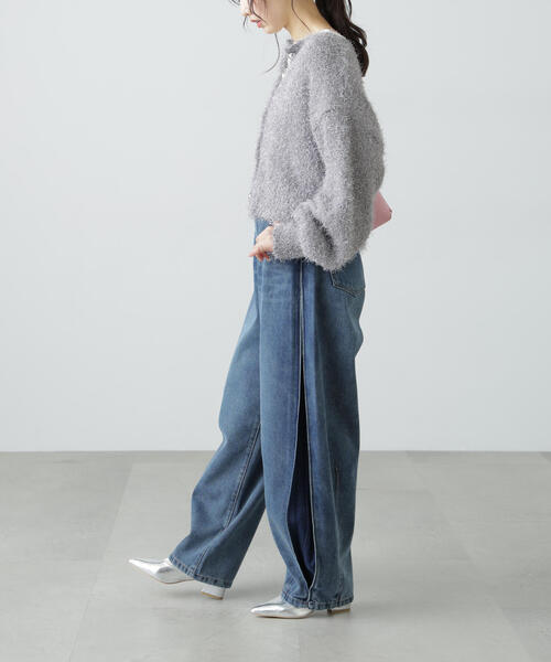 FREE'S MART（フリーズマート）の「◆ラメフェザーカーディガン（カーディガン/ボレロ・レディース・ライトグリーン/グレー/ホワイト・FREE）」の10枚目の写真