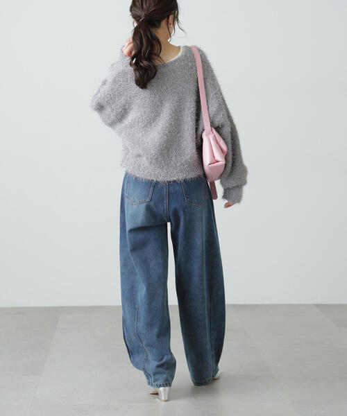 FREE'S MART（フリーズマート）の「◆ラメフェザーカーディガン（カーディガン/ボレロ・レディース・ライトグリーン/グレー/ホワイト・FREE）」の7枚目の写真