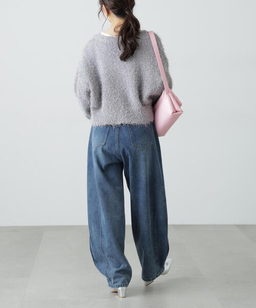 FREE'S MART（フリーズマート）の「◆ラメフェザーカーディガン（カーディガン/ボレロ・レディース・ライトグリーン/グレー/ホワイト・FREE）」の6枚目の写真