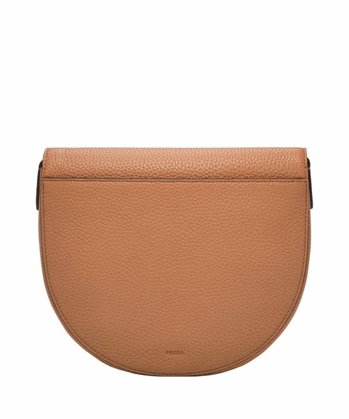 FOSSIL ミニショルダーバッグ がま口 チェーン レザー ブラウン フォッシル ショルダーウォレット チェーンバッグ ブラウン
