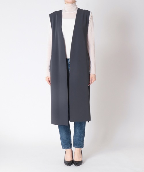 TITE IN THE STORE（ティテ　インザ　ストア）の「ウエストベルトロングジレ（その他アウター・レディース・チャコールグレー/ブラック/アイボリー・38）」の7枚目の写真