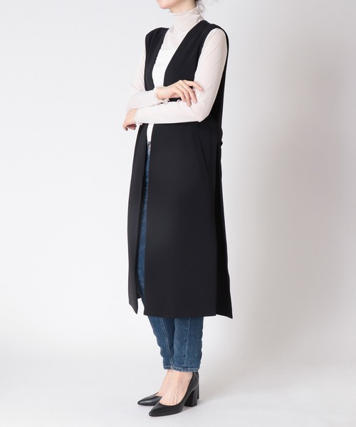 TITE IN THE STORE（ティテ　インザ　ストア）の「ウエストベルトロングジレ（その他アウター・レディース・チャコールグレー/ブラック/アイボリー・38）」の9枚目の写真