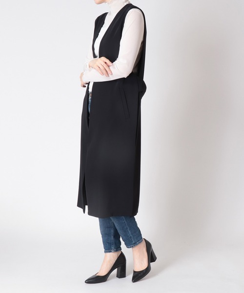 TITE IN THE STORE（ティテ　インザ　ストア）の「ウエストベルトロングジレ（その他アウター・レディース・チャコールグレー/ブラック/アイボリー・38）」の10枚目の写真