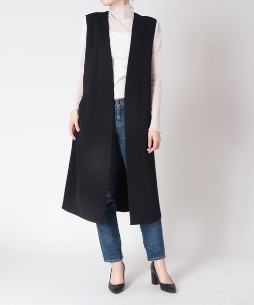 TITE IN THE STORE（ティテ　インザ　ストア）の「ウエストベルトロングジレ（その他アウター・レディース・チャコールグレー/ブラック/アイボリー・38）」の11枚目の写真