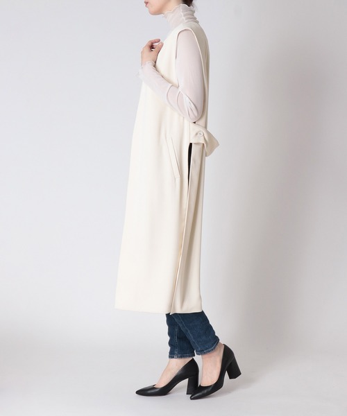 TITE IN THE STORE（ティテ　インザ　ストア）の「ウエストベルトロングジレ（その他アウター・レディース・チャコールグレー/ブラック/アイボリー・38）」の16枚目の写真