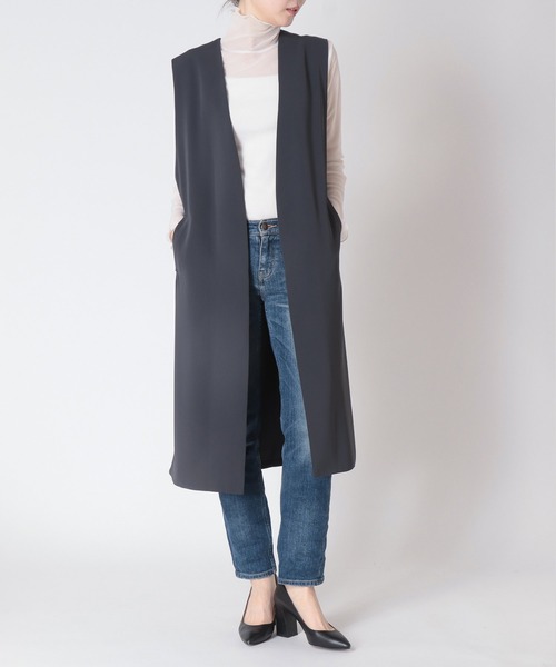 TITE IN THE STORE（ティテ　インザ　ストア）の「ウエストベルトロングジレ（その他アウター・レディース・チャコールグレー/ブラック/アイボリー・38）」の6枚目の写真