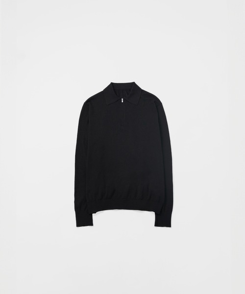 LAPIIS(ラピス)の「HARF ZIP KNIT POLO(ポロシャツ・メンズ・ブラック/ミント・MEDIUM/LARGE)」の2枚目の写真