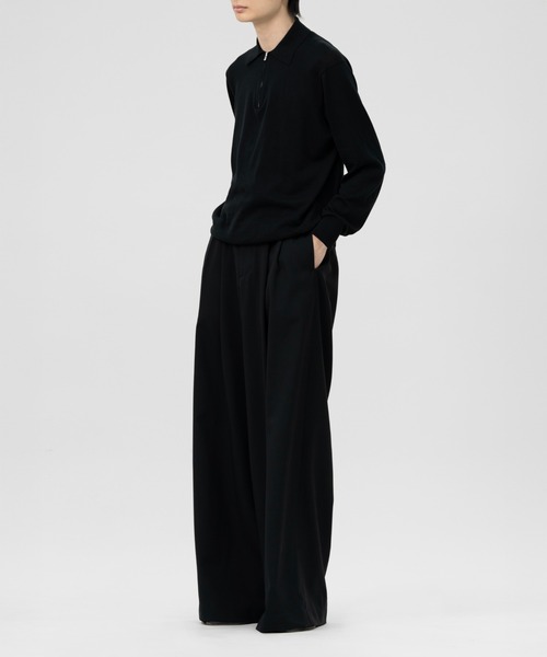 LAPIIS(ラピス)の「HARF ZIP KNIT POLO(ポロシャツ・メンズ・ブラック/ミント・MEDIUM/LARGE)」の5枚目の写真