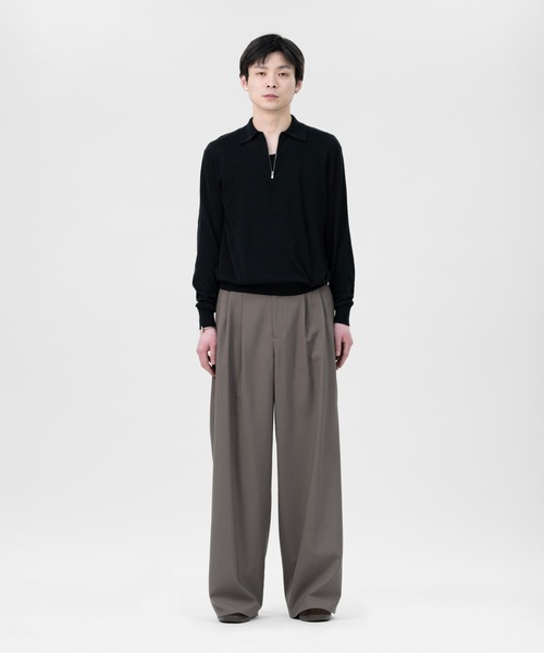 LAPIIS(ラピス)の「HARF ZIP KNIT POLO(ポロシャツ・メンズ・ブラック/ミント・MEDIUM/LARGE)」の12枚目の写真