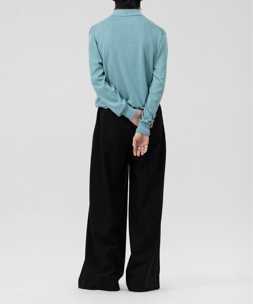 LAPIIS(ラピス)の「HARF ZIP KNIT POLO(ポロシャツ・メンズ・ブラック/ミント・MEDIUM/LARGE)」の18枚目の写真