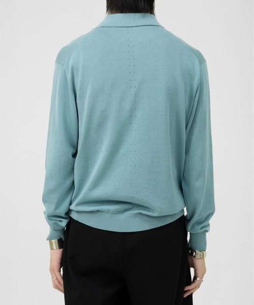 LAPIIS(ラピス)の「HARF ZIP KNIT POLO(ポロシャツ・メンズ・ブラック/ミント・MEDIUM/LARGE)」の20枚目の写真
