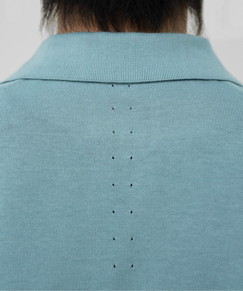 LAPIIS(ラピス)の「HARF ZIP KNIT POLO(ポロシャツ・メンズ・ブラック/ミント・MEDIUM/LARGE)」の21枚目の写真
