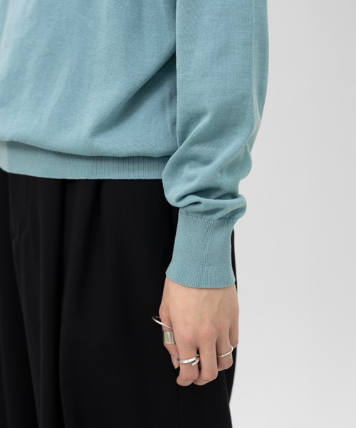 LAPIIS(ラピス)の「HARF ZIP KNIT POLO(ポロシャツ・メンズ・ブラック/ミント・MEDIUM/LARGE)」の22枚目の写真