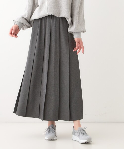Cutie Blonde（キューティーブロンド）の「大人カジュアルに着られる ワイドプリーツスカート（スカート・レディース・グレー/チャコールグレー・03/02）」の7枚目の写真