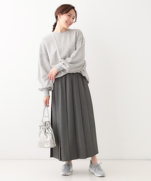 Cutie Blonde（キューティーブロンド）の「大人カジュアルに着られる ワイドプリーツスカート（スカート・レディース・グレー/チャコールグレー・03/02）」の9枚目の写真