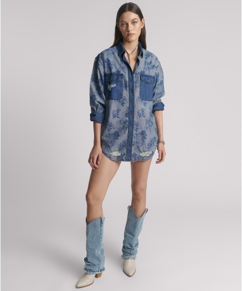 One Tea spoon（ワンティースプーン）の「EVERYDAY DENIM SHIRT（シャツ/ブラウス・レディース・インディゴブルー・S）」の2枚目の写真