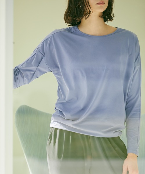 Julier Yoga and Relax（ジュリエヨガアンドリラックス）の「Julier (定番)ライトプライムロングスリーブプルオーバー（Tシャツ/カットソー・レディース・チャコール/ラベンダー/ホワイト・1/0）」の17枚目の写真