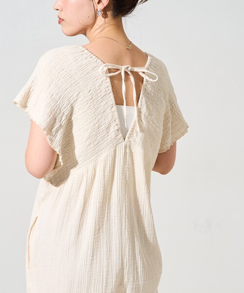 FREAK'S STORE(フリークスストア)の「限定展開 インド ダブルガーゼ シャーリング オールインワン(つなぎ/オールインワン・レディース・ブラック/ブラウン/オレンジ/ナチュラル/グリーン・SMALL/MEDIUM)」の20枚目の写真