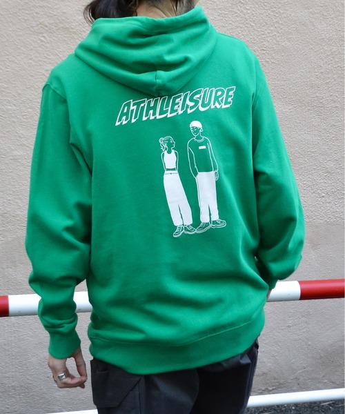 MODISH GAZE(モディシュガゼ)の「【MODISH GAZE】カップルイラスト裏毛フーディ(ATHLEISURE)(CP)(パーカー・メンズ・グレー系その他/ネイビー/オートミール/グリーン/ブラック・L/M)」の5枚目の写真