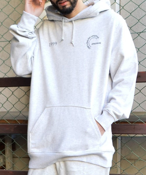 MODISH GAZE(モディシュガゼ)の「【MODISH GAZE】カップルイラスト裏毛フーディ(ATHLEISURE)(CP)(パーカー・メンズ・グレー系その他/ネイビー/オートミール/グリーン/ブラック・L/M)」の11枚目の写真