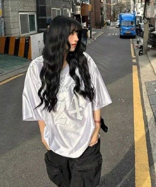 FreeZone（フリーゾーン）の「サテンナンバースポーツジャージ（Tシャツ/カットソー・メンズ・ホワイト/ブラック/ブルー・F）」の10枚目の写真