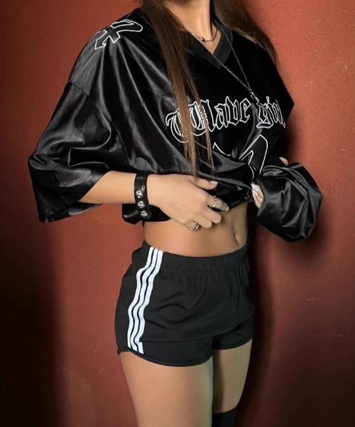 FreeZone（フリーゾーン）の「サテンナンバースポーツジャージ（Tシャツ/カットソー・メンズ・ホワイト/ブラック/ブルー・F）」の13枚目の写真