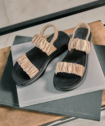 LEPSIM | サテンギャザーサンダル　290450(サンダル)