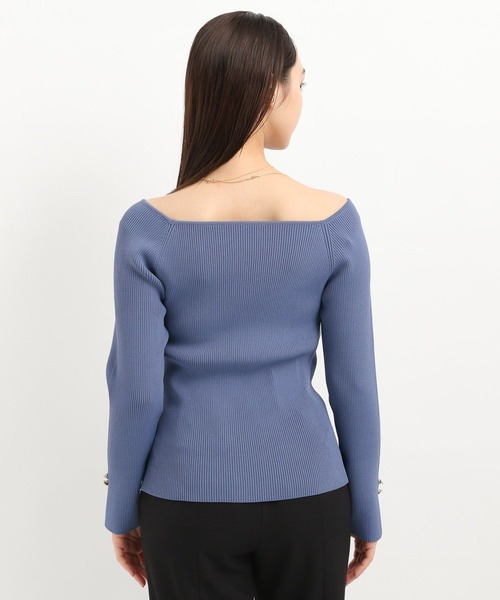 Andemiu（アンデミュウ）の「スクエアオフショルニット325794（ニット/セーター・レディース・オフホワイト/ブルー/ブラック/コーラル・FREE）」の13枚目の写真