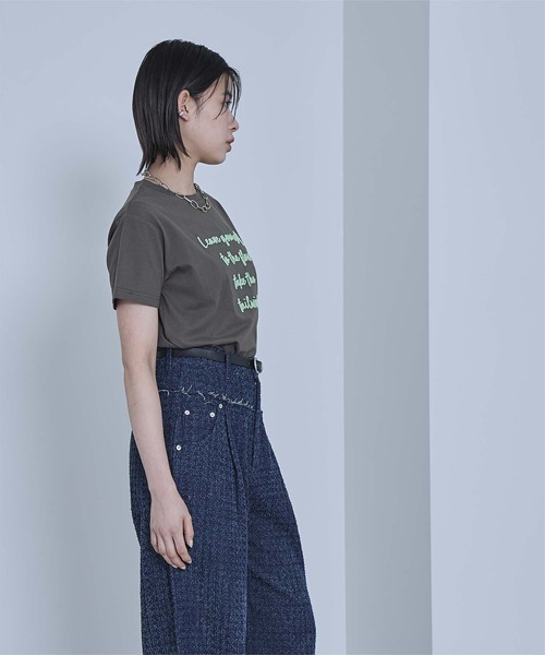 miette（ミエット）の「ブラシ刺繍Tシャツ（Tシャツ/カットソー・レディース・チャコール/ブラック/オフホワイト・FREE）」の19枚目の写真