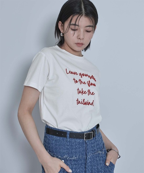 Tシャツ・カットソー MOUETTE T-SHIRT ブラシ刺繍Tシャツ（Tシャツ/カットソー）｜miette（ミエット