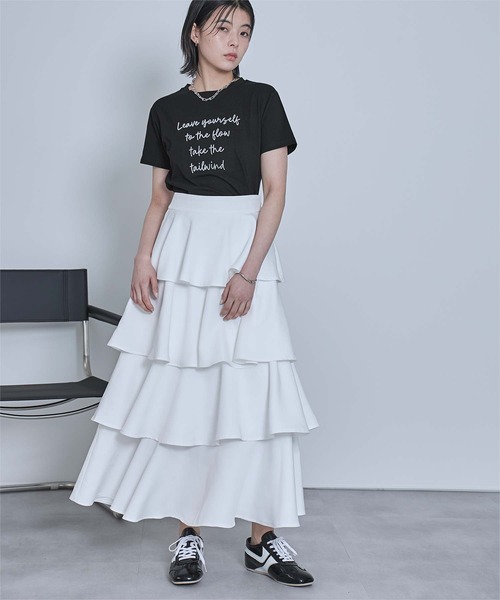 miette（ミエット）の「ブラシ刺繍Tシャツ（Tシャツ/カットソー・レディース・チャコール/ブラック/オフホワイト・FREE）」の17枚目の写真