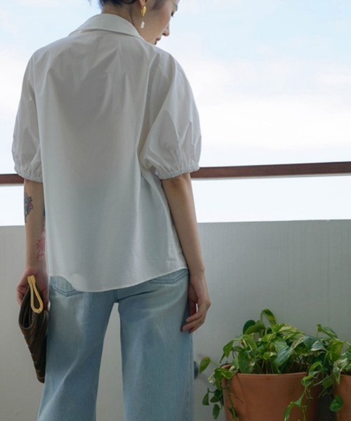 Ritzy（リッツィー）の「パフスリーブ 5分袖ブラウス（シャツ/ブラウス・レディース・ブルー/ホワイト・M/L）」の13枚目の写真