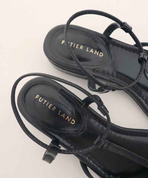 Futier land（フューティアランド）の「【片手で履ける】Tナローゴムストラップサンダル（サンダル・レディース・アイボリー/ブラック/シルバー・37/36/39/40/38）」の21枚目の写真