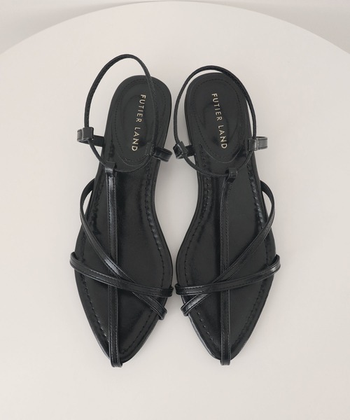 Futier land（フューティアランド）の「【片手で履ける】Tナローゴムストラップサンダル（サンダル・レディース・アイボリー/ブラック/シルバー・37/36/39/40/38）」の17枚目の写真